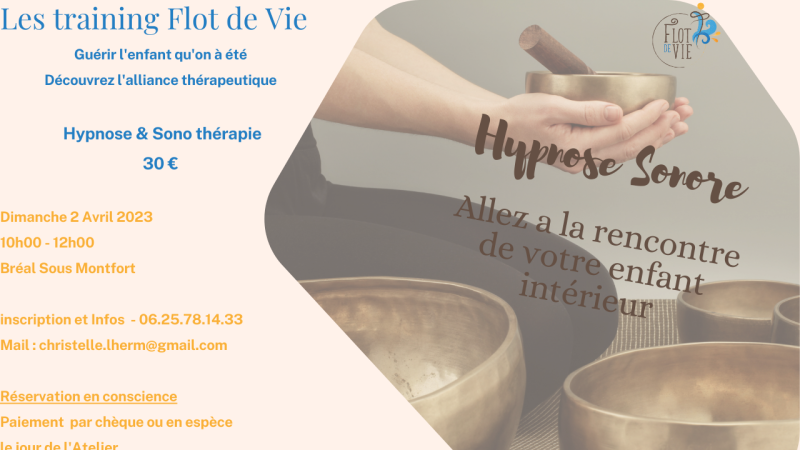 Flot de vie - Hypnose Sonore le Dimanche 2 avril 2023 à Bréal Sous Montfort